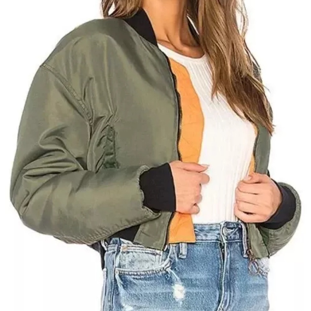HUDSON JEANS BOMBER WOMENS JACKET SIZE SMALL CROP BOMBER
